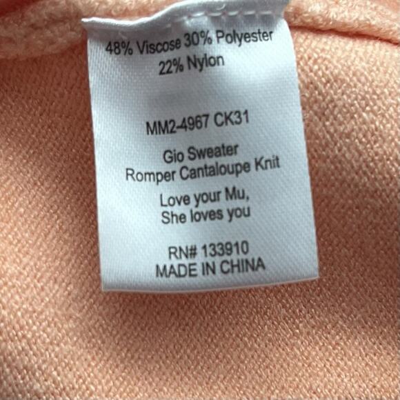 Show Me Your Mumu Gio Sweater Romper Size S Cantalope Knit Coastal Festival - Picture 8 of 9